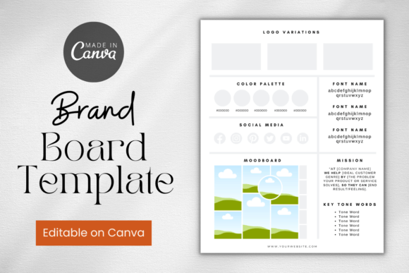 Download Brand Board Canva Template, Branding Kit - Brand board Collection