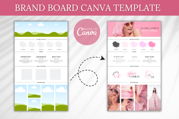 Download Brand Board Canva Template, Branding Kit - Brand board Collection