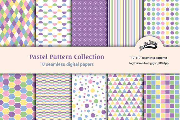 Download Pastel Digital Paper Pattern Bundle Pack - Bundle pack Collection